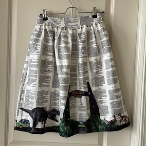 Jurassic Park pop art midi skirt with pockets